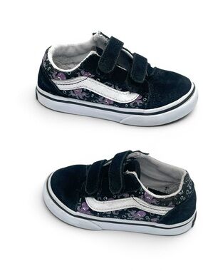 Vans Toddler Sneakers Black White Size 7C Kids Casual Shoes